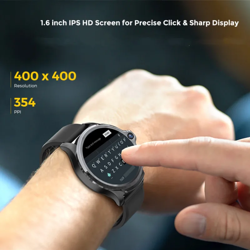 KOSPET Prime 4G Smart Watch1.6 inch 1260mAh Battery Face ID Unlock 3GB 32GB Dual Camera GPS/GLONASS Android Watch Phone for Men