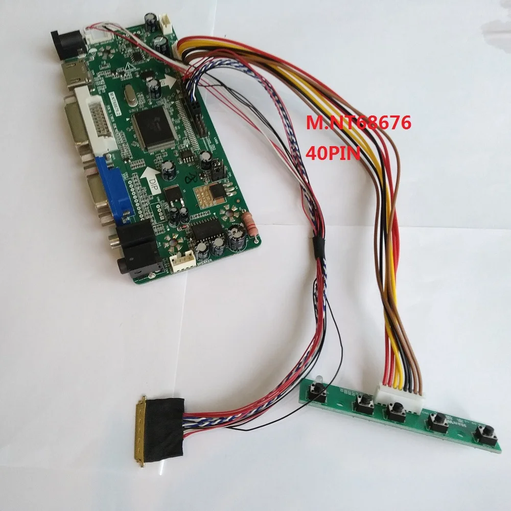 Светодиодный VGA набор для платы ЖК-контроллер M. NT68676 HDMI DIY DVI для B156XW04 V0/V1 1366*768 Монитор экрана 15," Драйвер панели