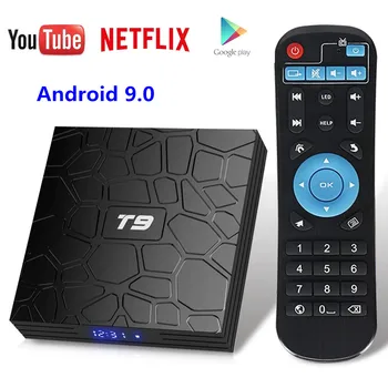 

4GB RAM 64GB ROM Android 9.0 TV Box T9 RK3318 QuadCore USB 3.0 4K Set Top Box 2.4G/5G Dual WIFI 2G16G Smart Media Player