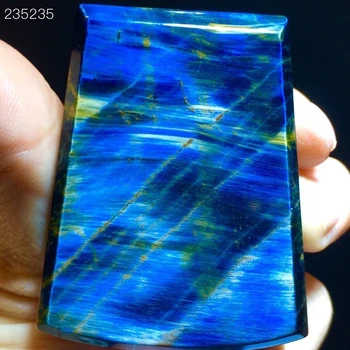 

Natural Blue Pietersite Rectangle Cat Eye Chatoyant Women Pendant 50.7/39.8/10.3mm Rectangle Gemstone Jewelry Certificate AAAAAA
