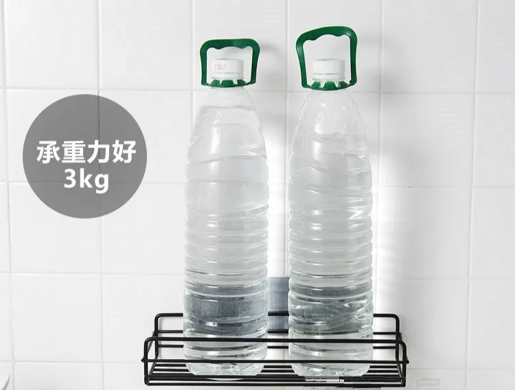 Japanese-style wrought iron bathroom shelf wall-mounted shower gel storage rack toilet free punch toiletry stand YHJ120605