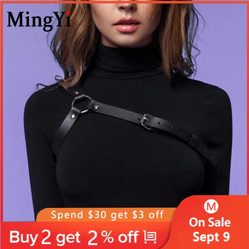 Кожаная портупея для тела в стиле панк Готическая клетка бюстгальтер БДСМ бондаж