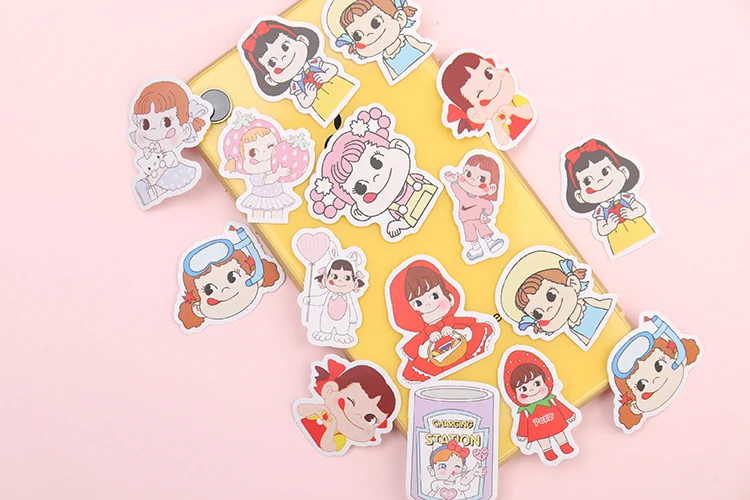 44pcs Kawaiii Stationery Sticker Beautiful girl Travel Diary Planner Decorative Mobile Stickers Scrapbooking DIY Craft Stickers