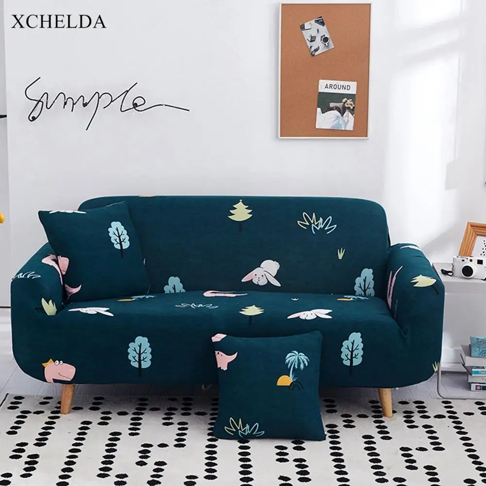 

Cartoon Pattern Armchair Slipcover Scandinavian Elastic Armrest L Corner Sectional Sofa Cover Stretch Couch Case 1 2 3 4 Seater