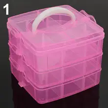 

80% HOT SALES !!!3 Layers 18 Compartments Clear Storage Box Container Jewelry Bead Organizer Case