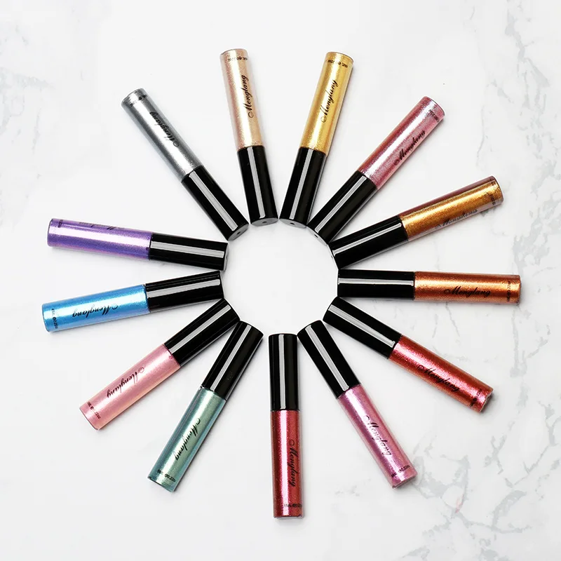Brand 13 Colors Glitter Liquid Eyeliner Waterproof Eye Liner Pigment Gold Red Blue Sliver Eyeliner Shiny Beauty Eye Liner Makeup