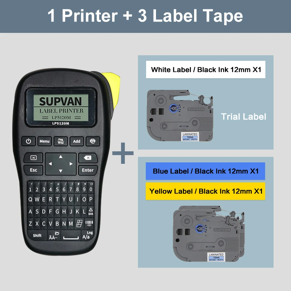 Supvan Labeler LP5120M Thermal Transfer Labels Printers Multiple Languages Labeling Machine Portable Labels Printing Machine New 