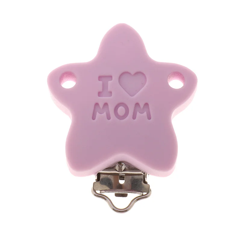 Fkisbox 2pcs Mouse Pacifier Clip Silicone Bead Baby Teether& Plastic Teething Accessories Nipple Clasps Toy DIY Round Koala