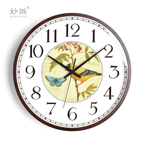 Large Wood Wall Clock Color:Style 21;Sheet Size:16 inch