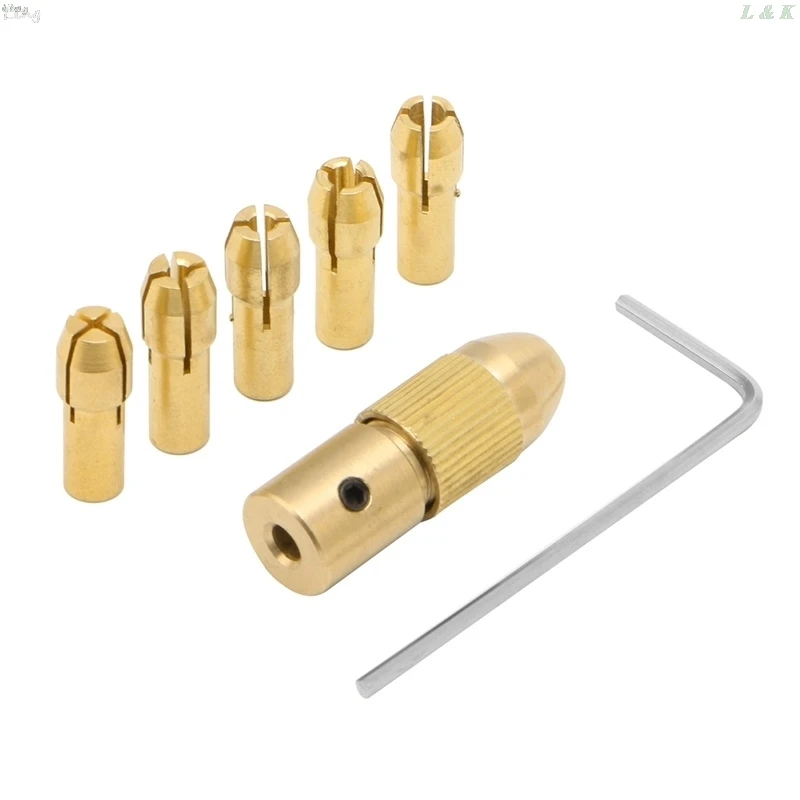 

0.5-3mm 7Pcs Small Electric Drill Bit Collet Clamp Micro Twist Drill Tool