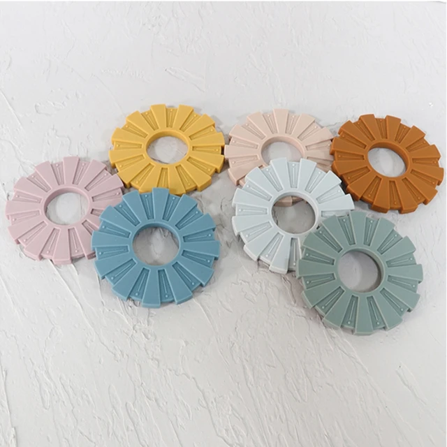 1pc Baby Silicone Teethers Rodent Teething Ring Toddler Newborn Molar Pain Soothing Teething Toy Natural Stop Sucking Thumb Toys 6