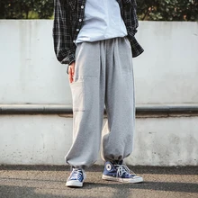 Новейшие мужские тренировочные брюки для бега большого размера, Мешковатые повседневные штаны-шаровары, мужские Модные свободные винтажные спортивные штаны, мужские уличные штаны