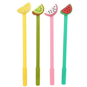 

24 Pcs Creative Small Fresh and Lovely Fruit Slice Gel Pen Student Black Water Pen Carbon Pen Stationery Kawaii School Supplies