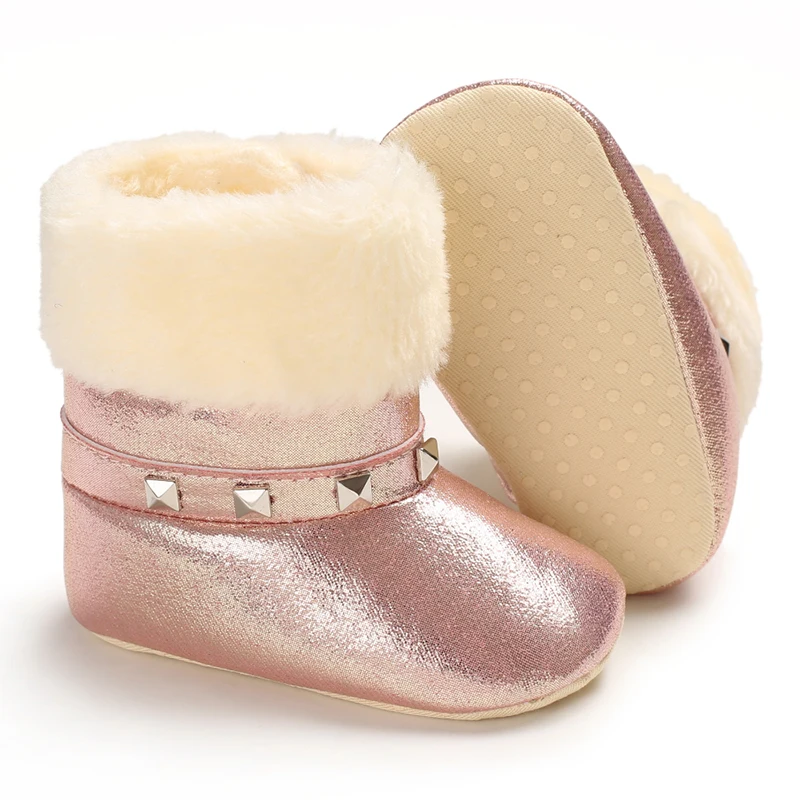 BowEaey/ Чистый хлопок мягкий низ 4 цвета детская обувь кожаные зимние сапоги для девочек оптом и в розницу B219