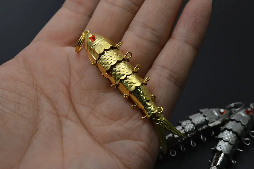 Реалистичные золотые серебряные клойсоны Карп Подвески-рыбки 6 см подвижные модные украшения для сережек ожерелье делая результаты