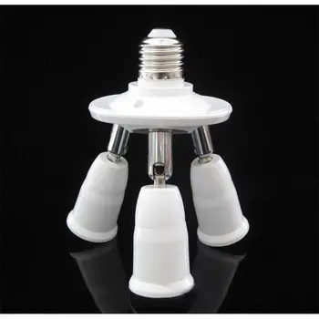 

3 in 1 E27 Base Socket Splitter LED Light Lamp Bulb Adapter Holder Converter