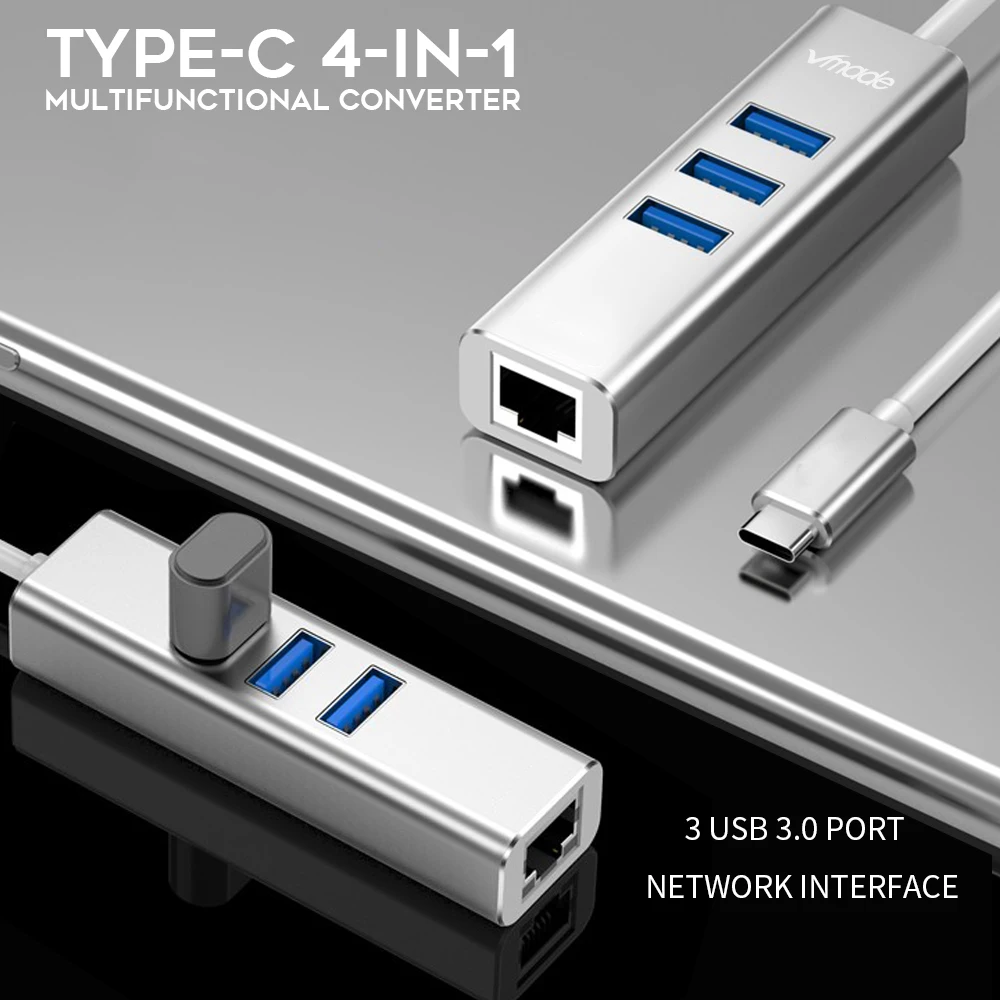 4 in 1 USB Type C Hub Hdmi 4K converter to Ethernet Rj45 Lan Adapter for Mac book Pro Thunderbolt 3 USB-C Charger PD | Компьютеры и