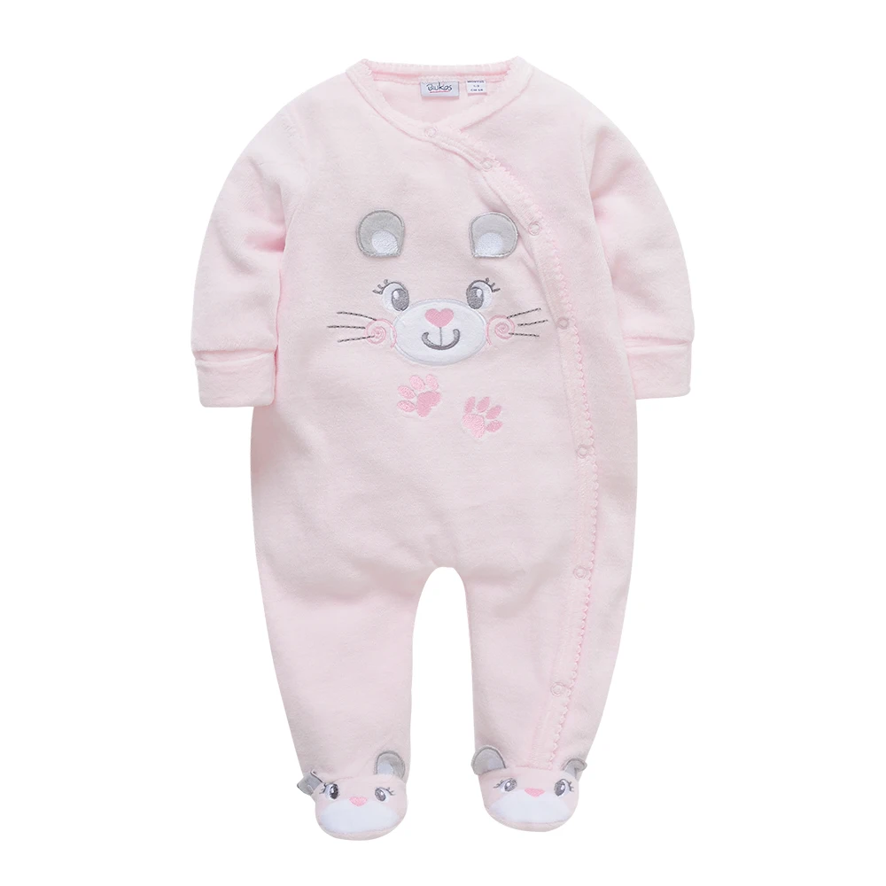 

Honeyzone Recien Nacido Baby Girl Neonato Romper Pink Little Mouse Cartoon Newborn Baby Girl Clothes Full Sleeve Baby Sleepsuit