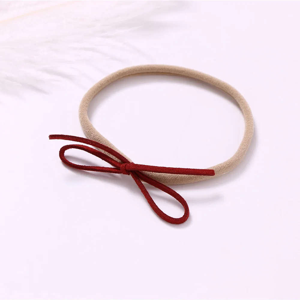 20 шт./лот популярное бесшовное гибкое кольцо DIY Бант Детская повязка на голову нейлоновая веревка для волос эластичная нейлоновая повязка на голову