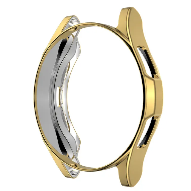 Case for samsung Galaxy watch 4 40mm 44mm classic 46mm 42mm TPU Plated all-around Screen protector cover bumper Accessories gold