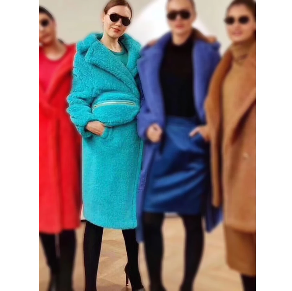 

Women's Teddy bear coat high quality jacket winter fashion warm alpaca wool women's elegant classic woolen coat warm coat