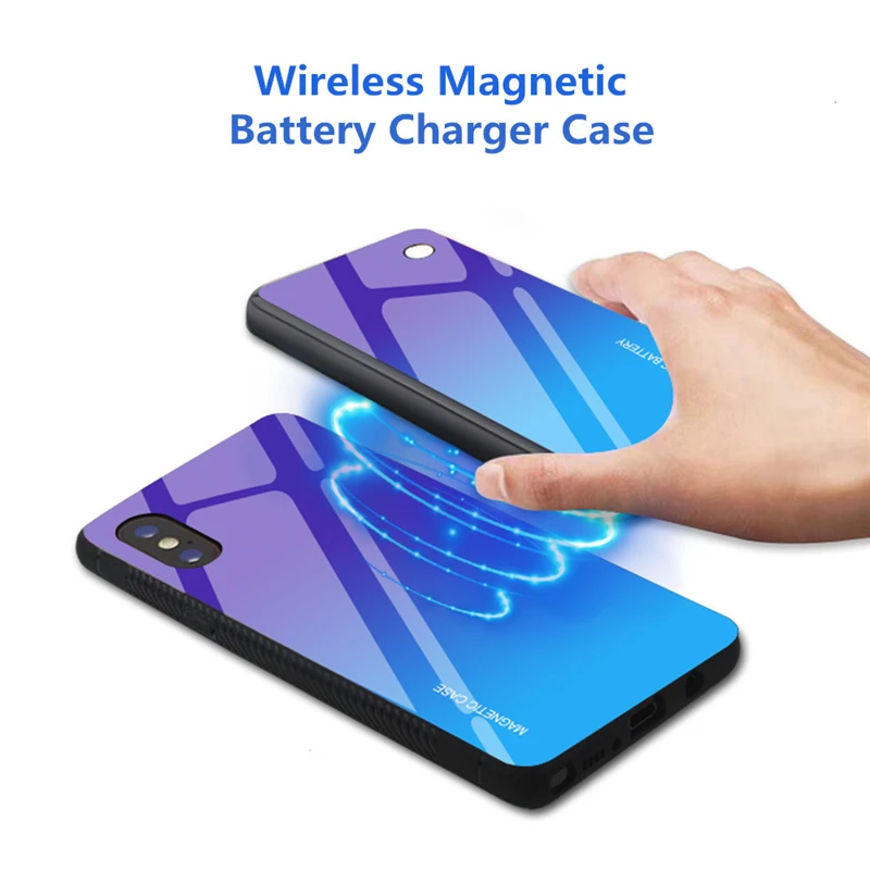 Magnetic-Wireless-Charging-Phone-Case-For-iphone-X-XS-Max-XR-5000mAh-Battery-Power-Bank-8