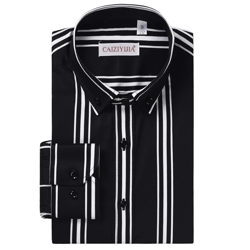 mens black striped dress shirt