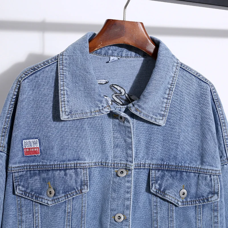 

Jeans Coat Women's 2019 New Style Autumn Short Korean-style Embroidered Loose-Fit Slimming Washing Water Tops Jacket Fashion