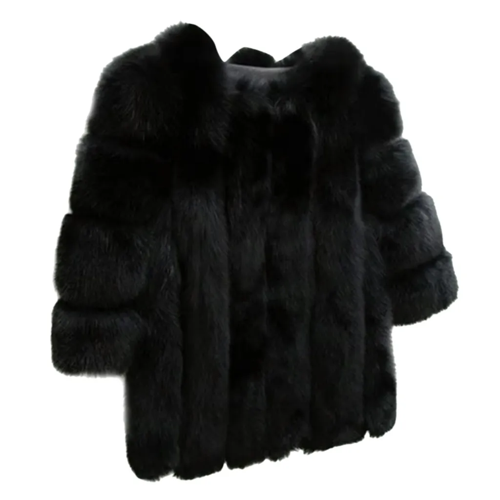Винтажное пушистое пальто из искусственного меха, Женская однотонная Меховая зимняя теплая верхняя одежда, большие размеры 5XL, верхняя одежда для вечеринки, элегантная женская куртка