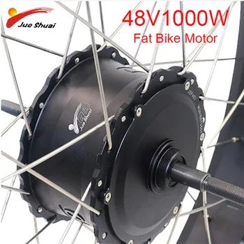 

4.0 Fat Tire Motor 48V 1000W Brushless Hub Motor Suit V brake Disc brake Waterproof Wire High Speed Rear E-bike Motor Wheel