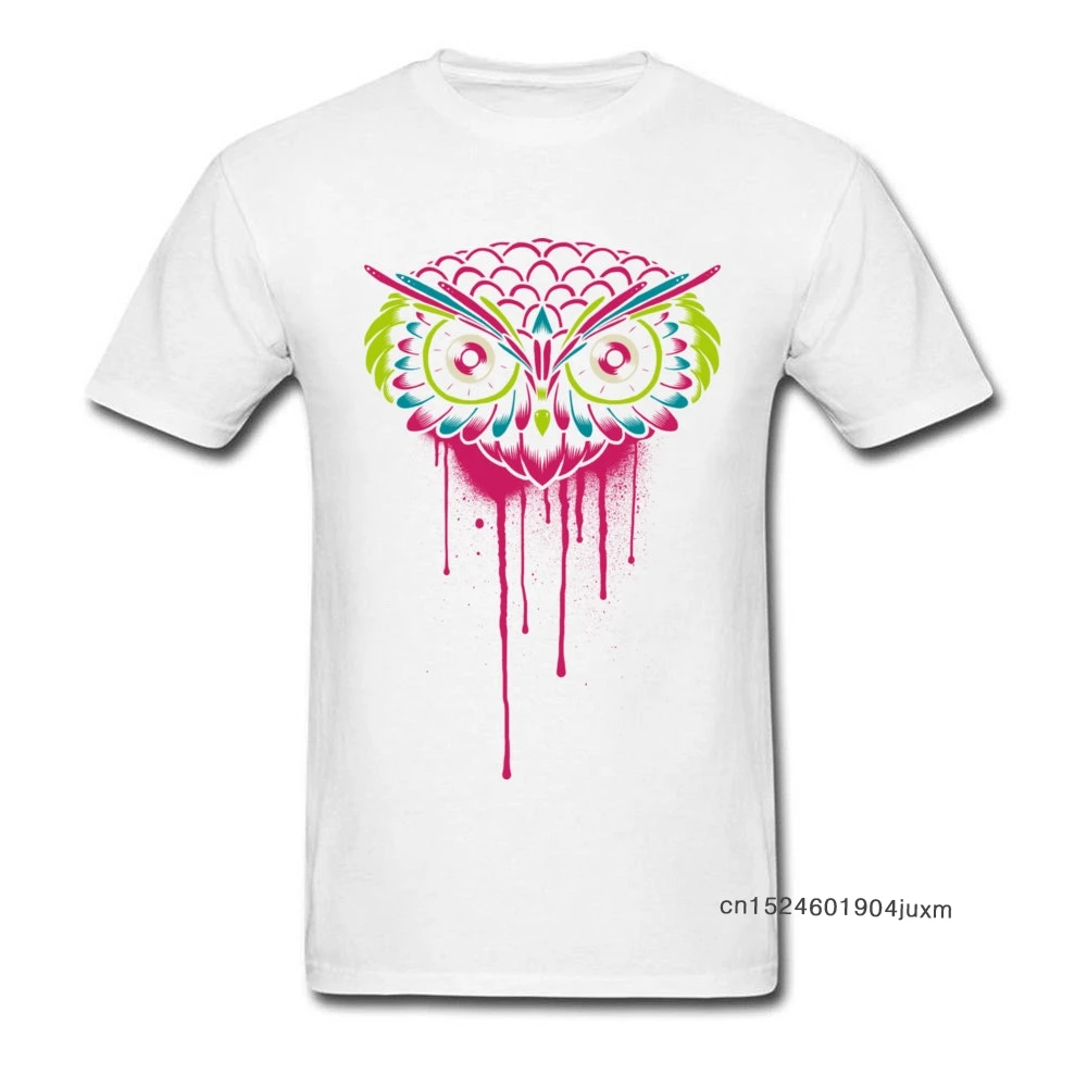 Футболка с рисунком головы совы дизайнерские мужские белые футболки размера