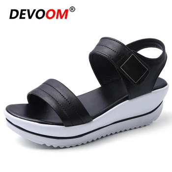 

Fashion Black Flats Ladies Sandals Beach Chunky Platform Sandals Women Summer Shoes Woman Sandalias Mujer 2020 Sandale Femme 40