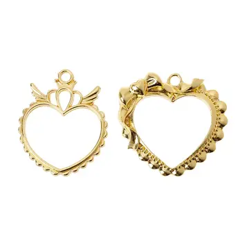 

2Pcs Bowtie Wing Heart Resin Blank Frame Pendant Open Bezel Resin Jewelry Making