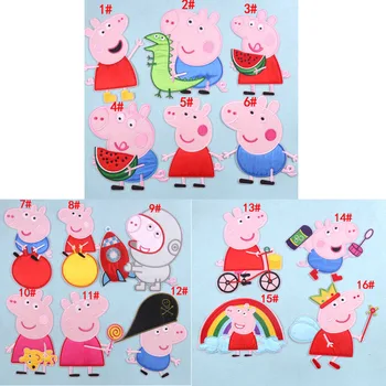

2020 New Peppa Pig Embroidery Patch Applique Iron Cloth SewSupplies Decorative Badges Sticker For Cloth Cartoon Decorative