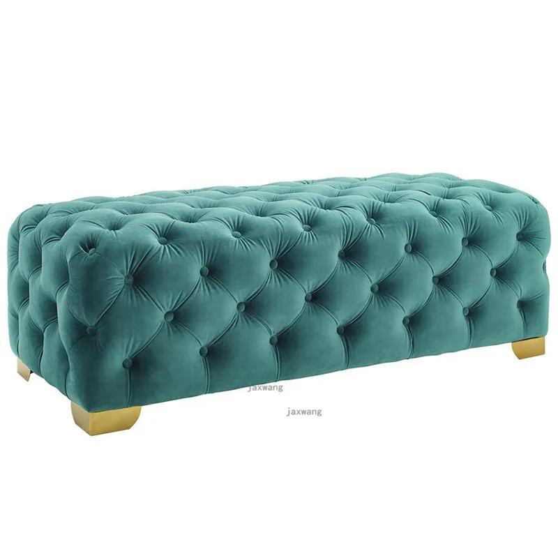 Nordic Fashion Living Room Sofa Home In Front of The Door Long Sofa Cushion Minimalist Modern Light Luxury Bedroom Velvet