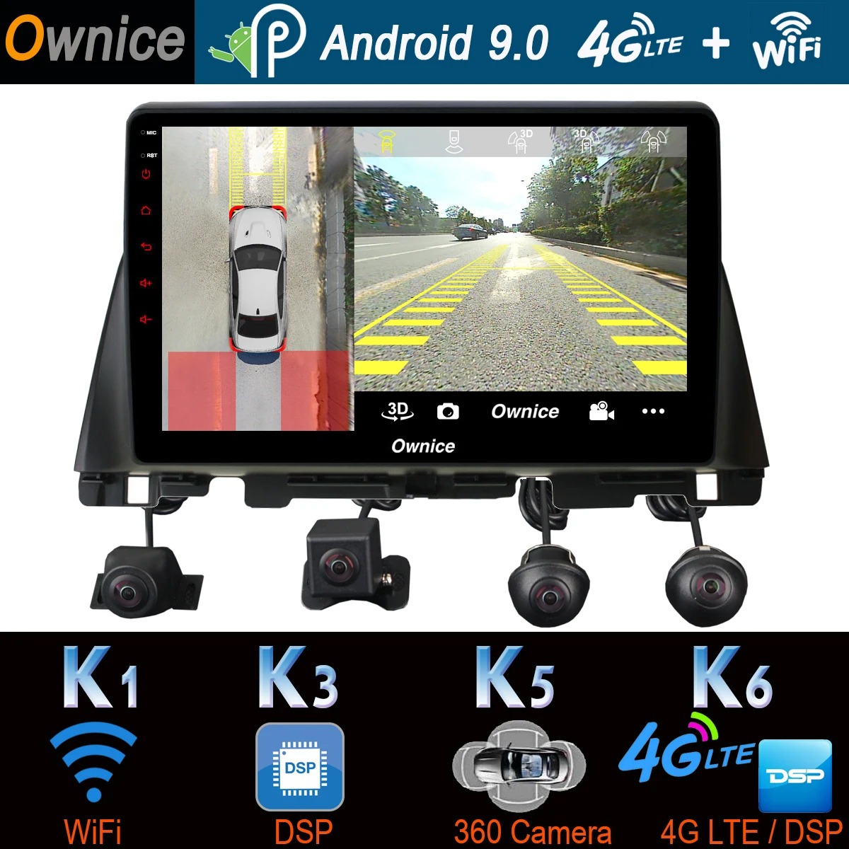 360 ° панорамный 1 Din 8 ядерный Android 9,0 4G+ 64G gps радио CarPlay DSP Автомобильный мультимедийный плеер для Kia K5 Optima