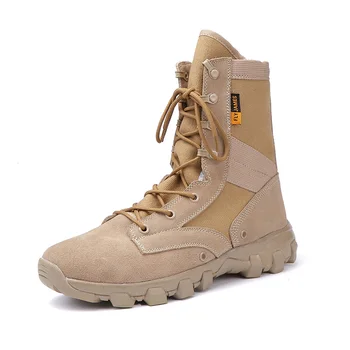 

2019 Men's Desert Flock Canvas Military Tactical Boots Men Outdoor Combat Army Boots Botas Sapatos Masculino Big Size 39- 46