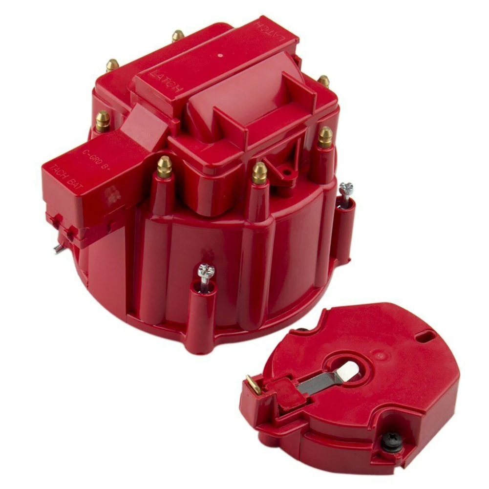 

Engine With Rotor Repair Cover Metal Ignition Car Accessories Red Male Distributor Cap Kit Module External Coil For Chevy