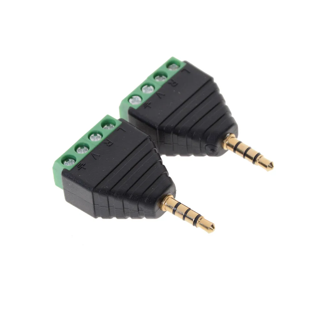 3.5mm 3ploe 1/8 Inch Stereo Male Plug to AV Screw Video Balun Terminal Jack 3.5 mm 3 pin Block Connector | Обустройство дома