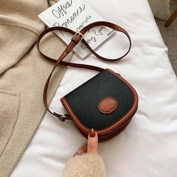 

2019 women's solid color PU leather saddle bag women's shoulder crossbody bags travel bags and wallets