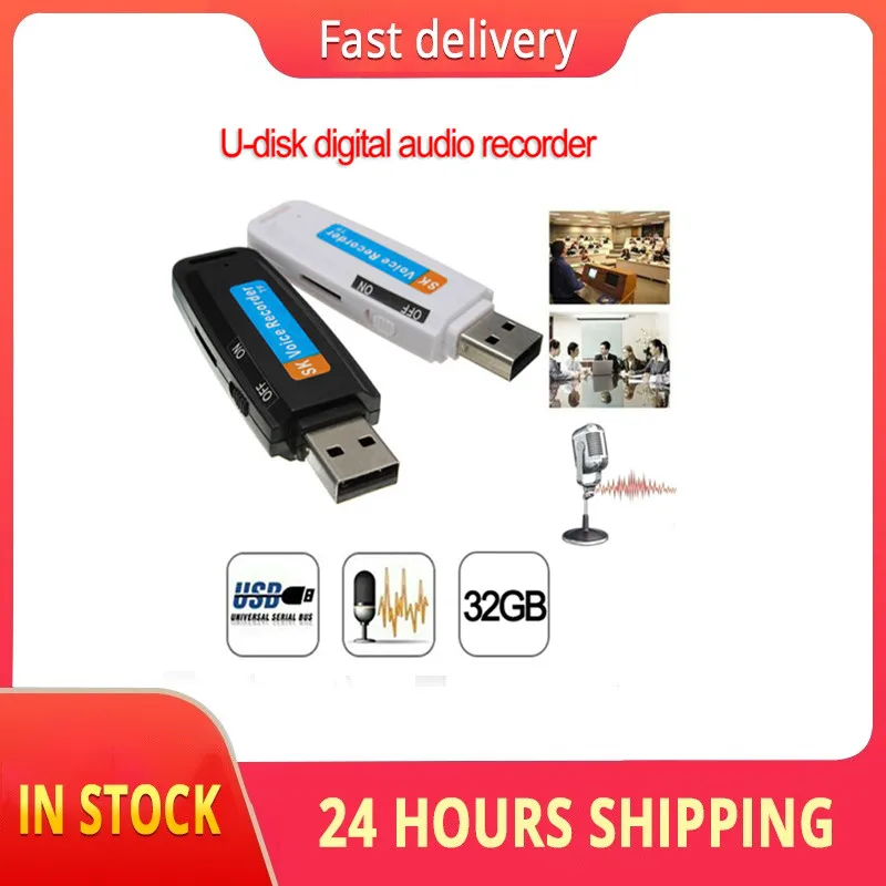 2020 New arrival U-Disk Digital Audio Voice Recorder Pen charger USB Flash Drive up to 32GB Micro SD TF High Quality J25