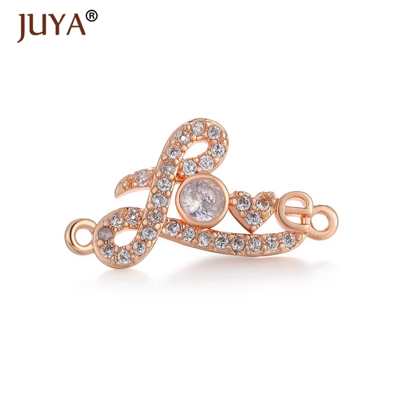 rose gold Модные металлические Латунные Микро-Кристалл CZ Слон/Крест/Ангел/снежинка/украшения в виде Луны разъемы для ювелирных изделий для создания браслета своими руками - Цвет: rose gold