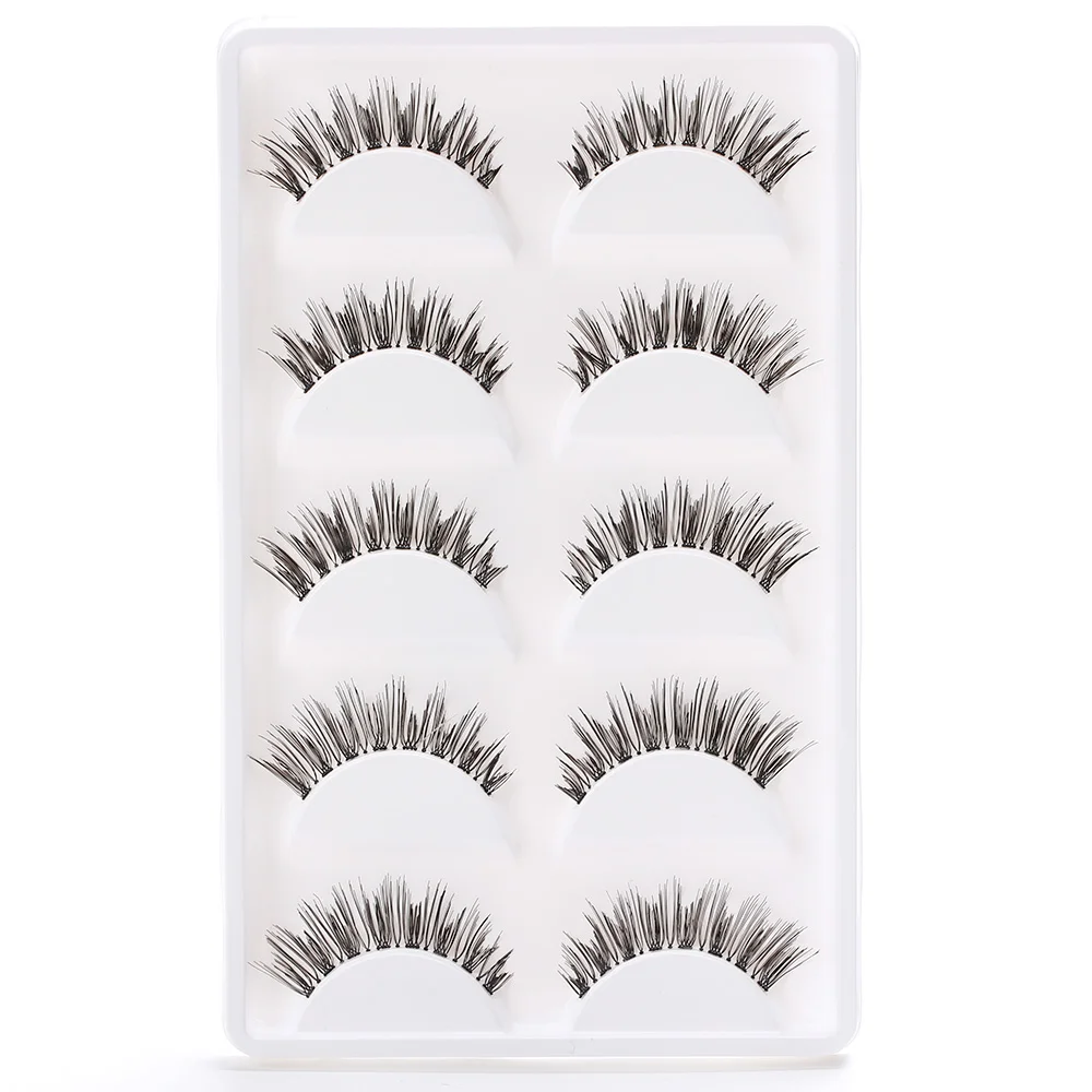 Натуральные мягкие ресницы для макияжа 5 пар Толстые Накладные ручной работы 3d