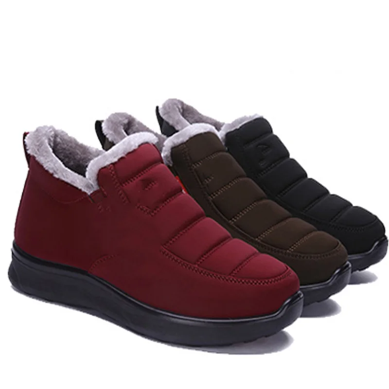 

Snow Boots Shoes Winter Velvet Thickening Flush Warm Snow Boots Women Shoe Middle-aged Elderly Cotton Non-slip Flats Chaussure