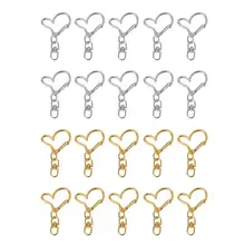 10 шт DIY металла сердце брелок шарнирная застежка-Омар оснастки крюк ювелирных изделий