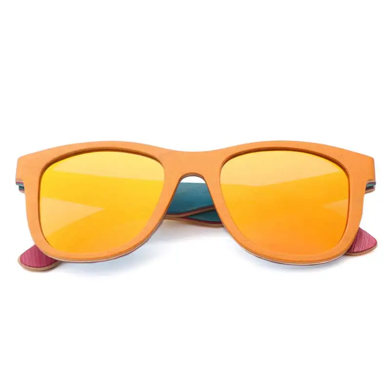 

BerWer Woman Design Layered Skateboard Wooden Sunglasses Men polarized Lenses wood Sunglasses