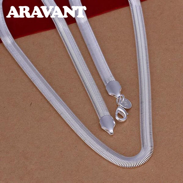 925 Silver 6MM Snake Chain Necklace For Woman Fashion Jewelry Accessories 1