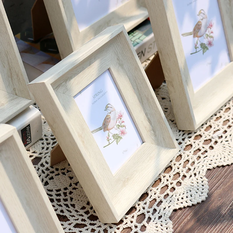 목재 색상 간단한 사진 프레임, 넓은 테두리 사진 장식, 이중 용도 모델, 벽걸이 홈 장식 장식품, 5-10 인치