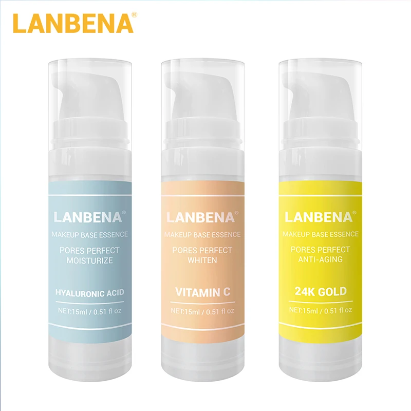 

LANBENA Makeup Base Essence Makeup Primer Face Serum Shrink Pores Moisturizing Oil-Control Brighten Smooth Face Foundation Gel