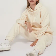 

Women's Tracksuit fall winter 2021 new Solid Color pants suit Hoodie Oversized Sports Suit Jogging Pants Pullover Set Outwear